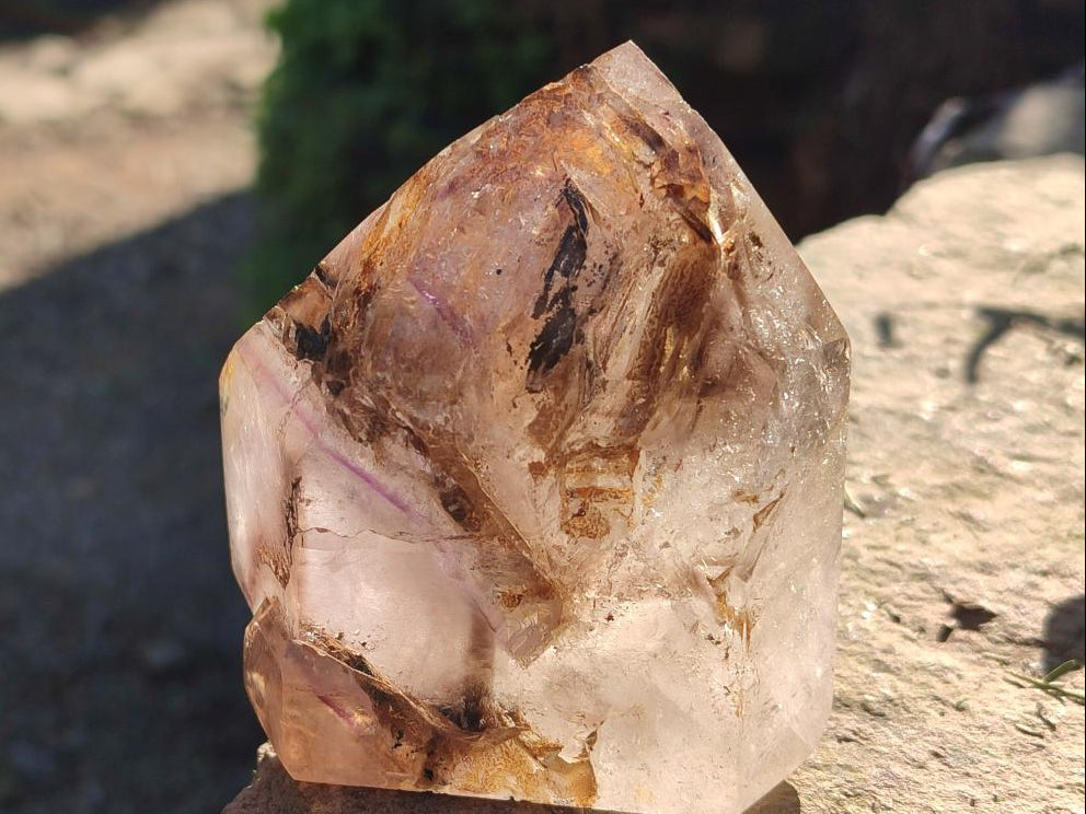 Polished Smokey Window Quartz Crystal x 1 From Akansobe, Madagascar