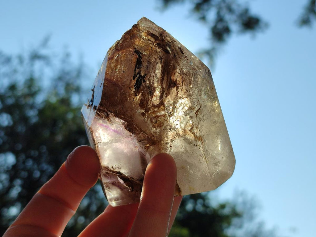 Polished Smokey Window Quartz Crystal x 1 From Akansobe, Madagascar
