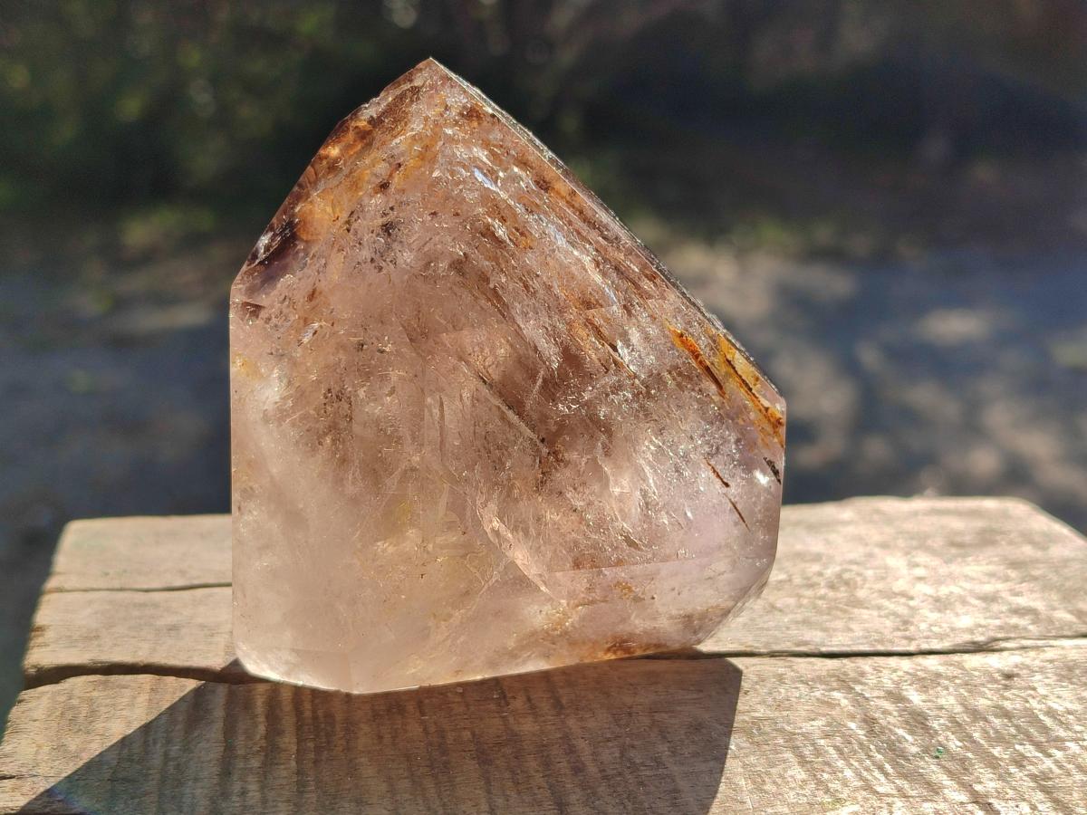 Polished Smokey Window Quartz Crystal x 1 From Akansobe, Madagascar