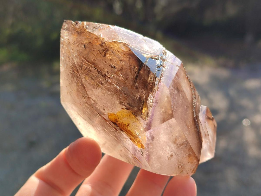 Polished Smokey Window Quartz Crystal x 1 From Akansobe, Madagascar