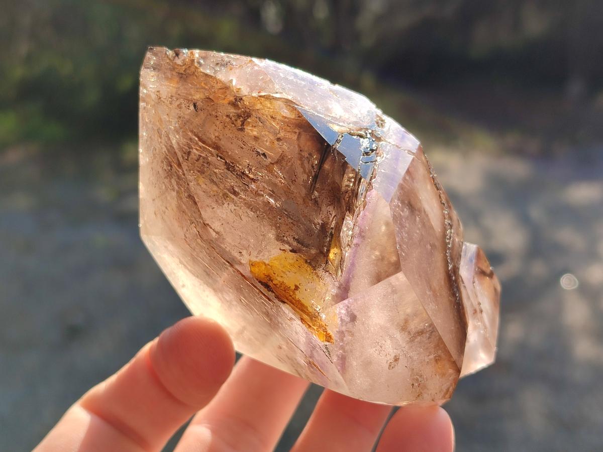 Polished Smokey Window Quartz Crystal x 1 From Akansobe, Madagascar