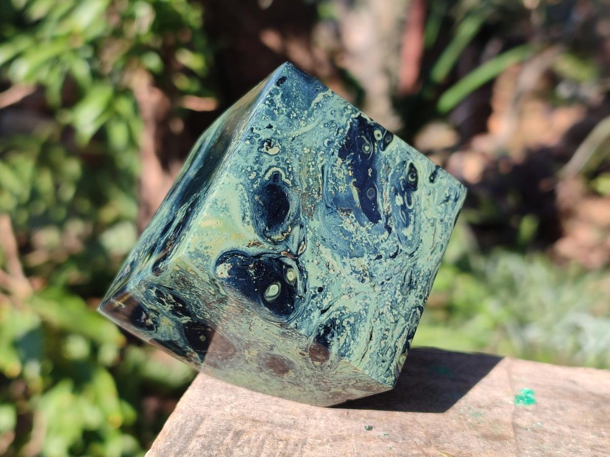 Polished Stromatolite "Kambamba Jasper" Cube x 1 From Mahajanga, Madagascar