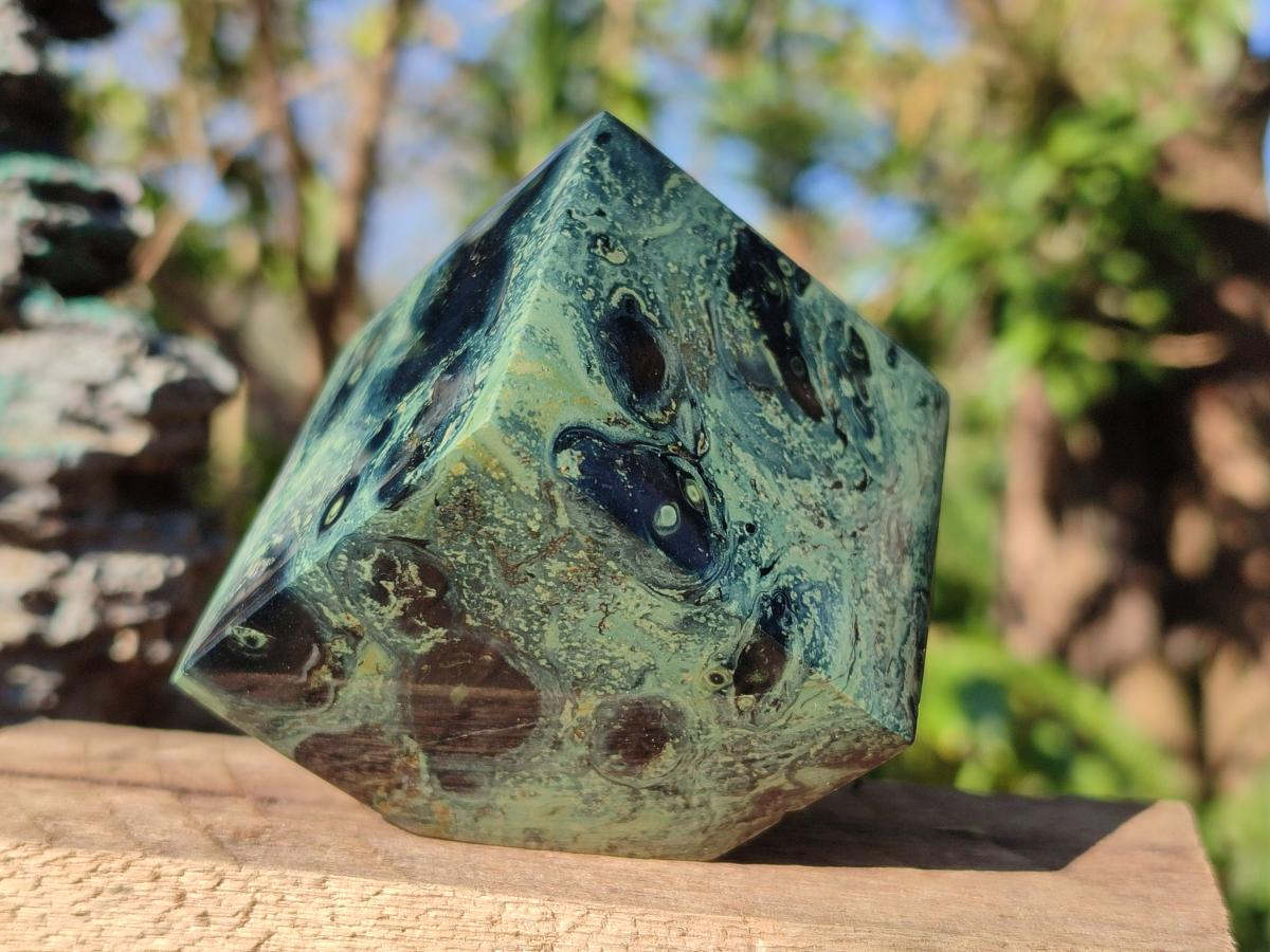 Polished Stromatolite "Kambamba Jasper" Cube x 1 From Mahajanga, Madagascar