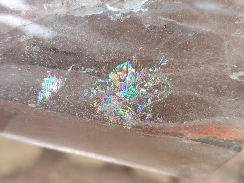 Polished XL Tall Smokey Quartz Display Crystal with Enhydro x 1 From Akansobe, Madagascar