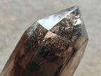 Polished XL Tall Smokey Quartz Display Crystal with Enhydro x 1 From Akansobe, Madagascar
