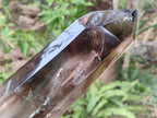 Polished XL Tall Smokey Quartz Display Crystal with Enhydro x 1 From Akansobe, Madagascar
