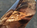 Polished XL Tall Smokey Quartz Display Crystal with Enhydro x 1 From Akansobe, Madagascar