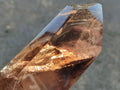Polished XL Tall Smokey Quartz Display Crystal with Enhydro x 1 From Akansobe, Madagascar