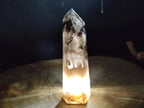 Polished XL Tall Smokey Quartz Display Crystal with Enhydro x 1 From Akansobe, Madagascar