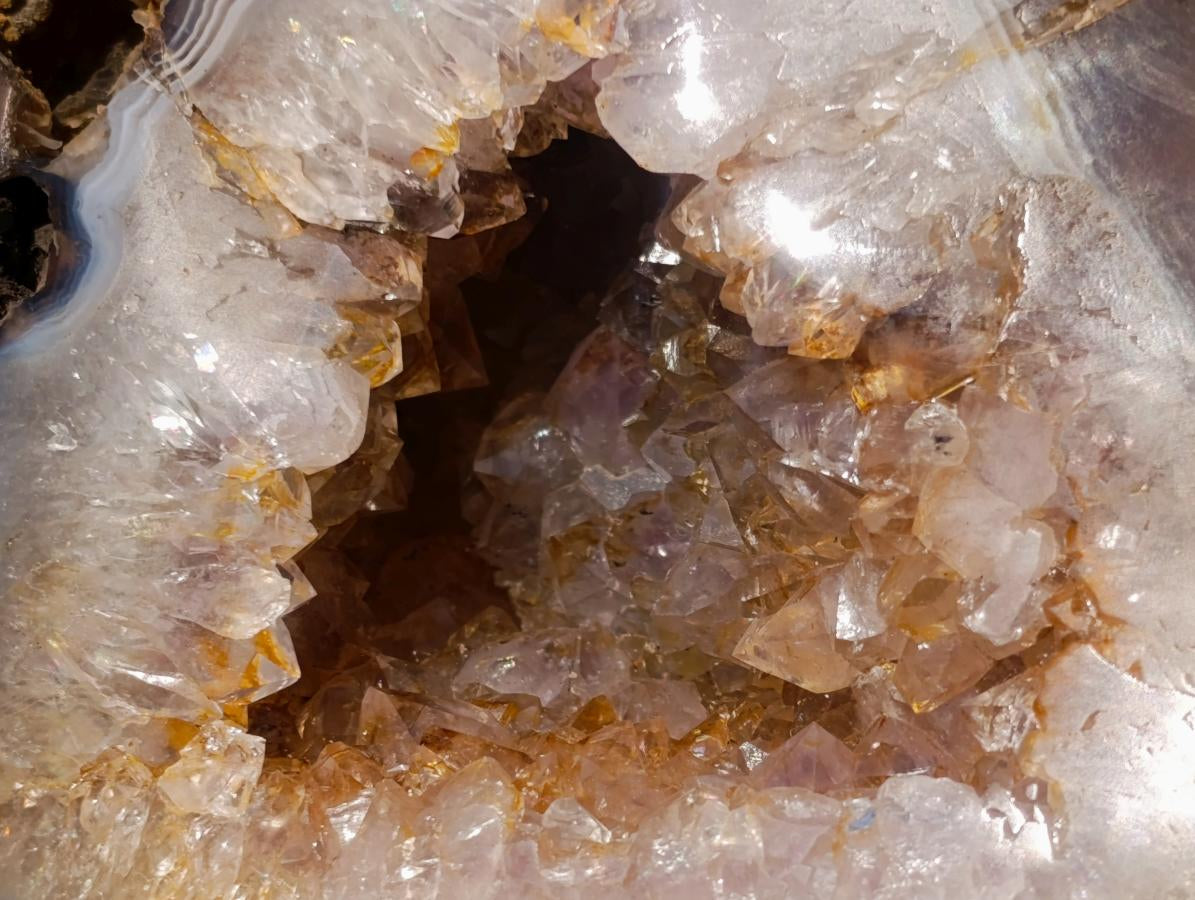 Polished and Natural Crystal Centred Agate Geode x 1 From Maintirano, Madagascar