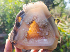 Polished and Natural Crystal Centred Agate Geode x 1 From Maintirano, Madagascar