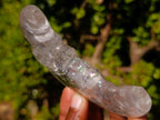 Polished Man on the Moon Rock Crystal Crescent Moon Carving x 1 From Madagascar