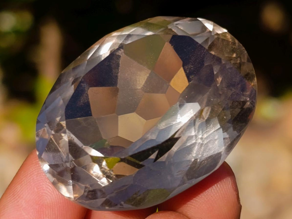Polished Huge Faceted 150 Carat Optic Clear Smokey Quartz Stone x 1 From Madagascar
