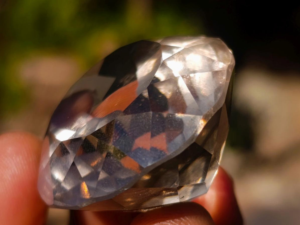 Polished Huge Faceted 150 Carat Optic Clear Smokey Quartz Stone x 1 From Madagascar