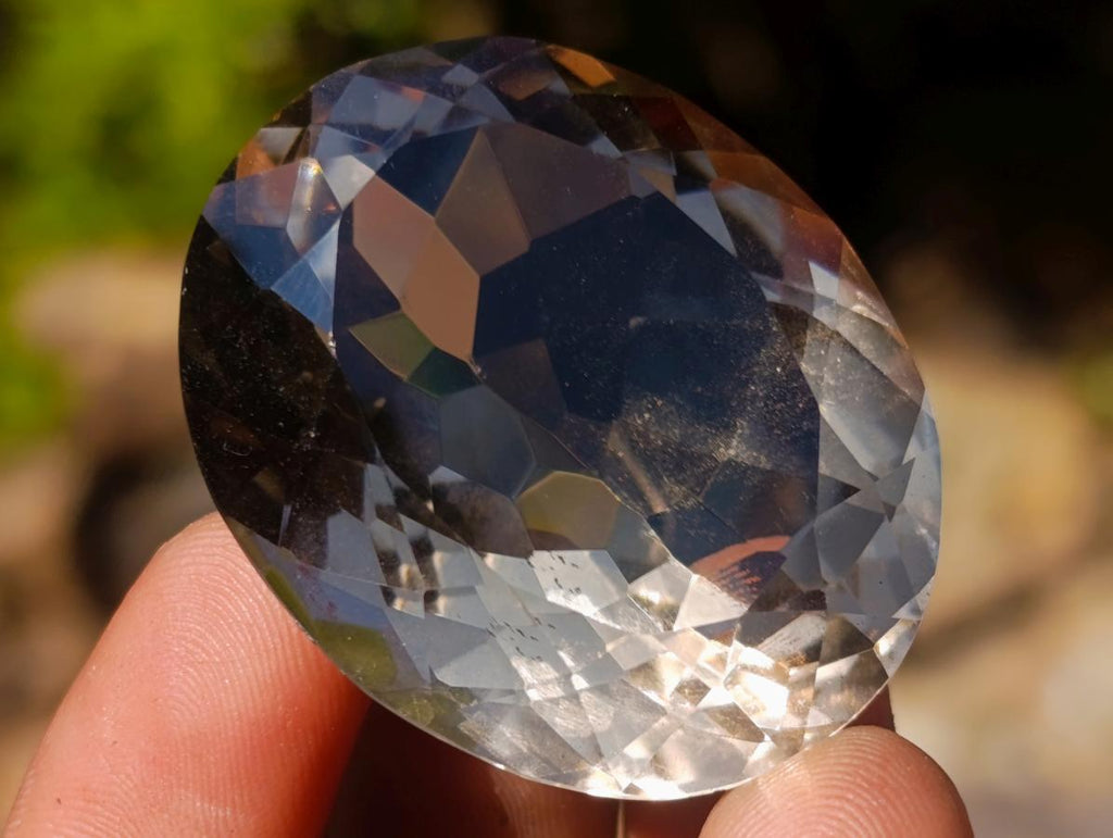 Polished Huge Faceted 150 Carat Optic Clear Smokey Quartz Stone x 1 From Madagascar