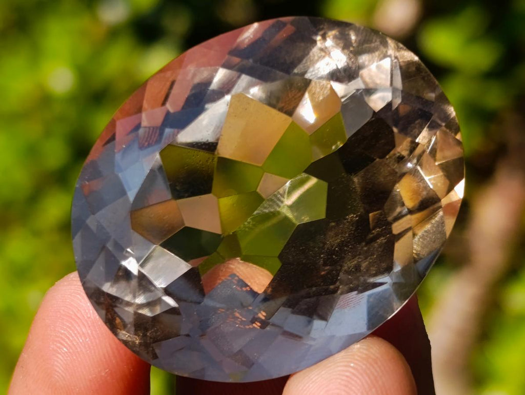 Polished Huge Faceted 150 Carat Optic Clear Smokey Quartz Stone x 1 From Madagascar