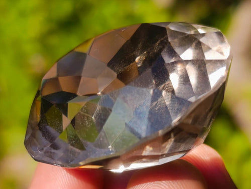 Polished Huge Faceted 150 Carat Optic Clear Smokey Quartz Stone x 1 From Madagascar
