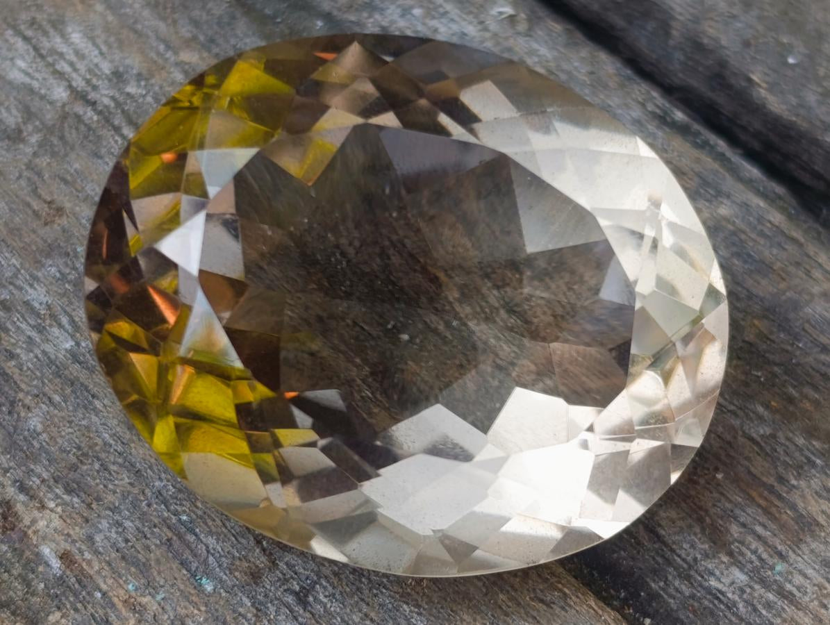 Polished Huge Faceted 150 Carat Optic Clear Smokey Quartz Stone x 1 From Madagascar