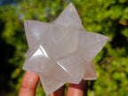 Hand Made Pearl Girasol Quartz Merkabah Star x 1 From Ambatondrazaka Madagascar