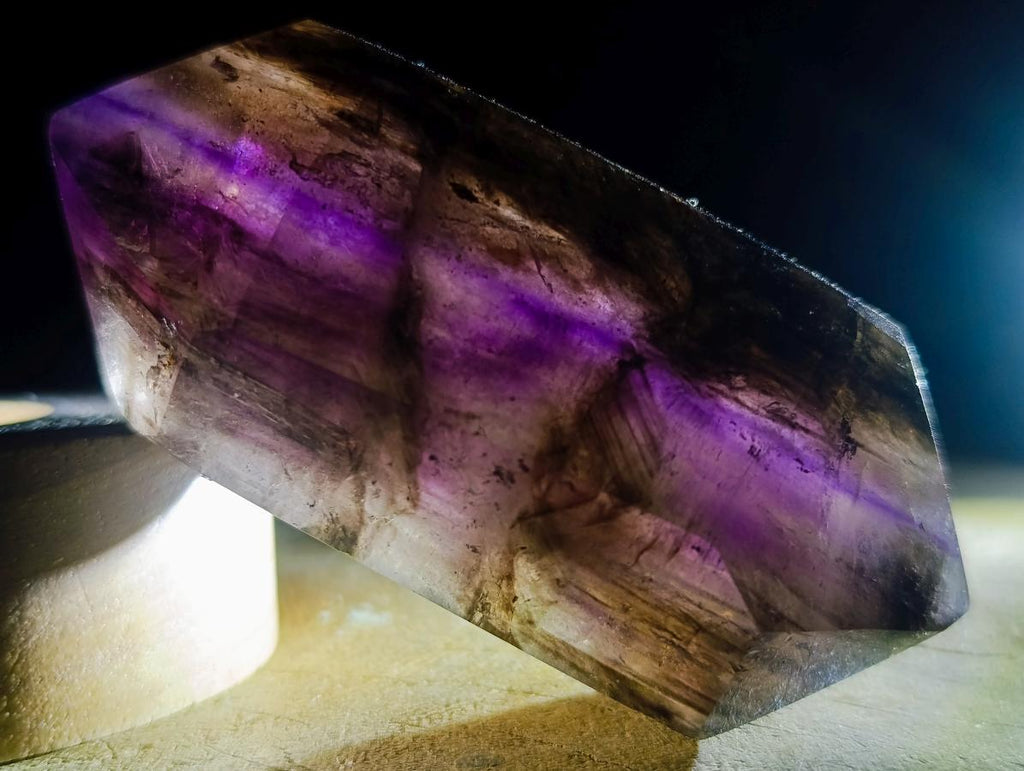 Polished Double Terminated Smokey Amethyst Window Crystal x 1 From Akansobe, Madagascar