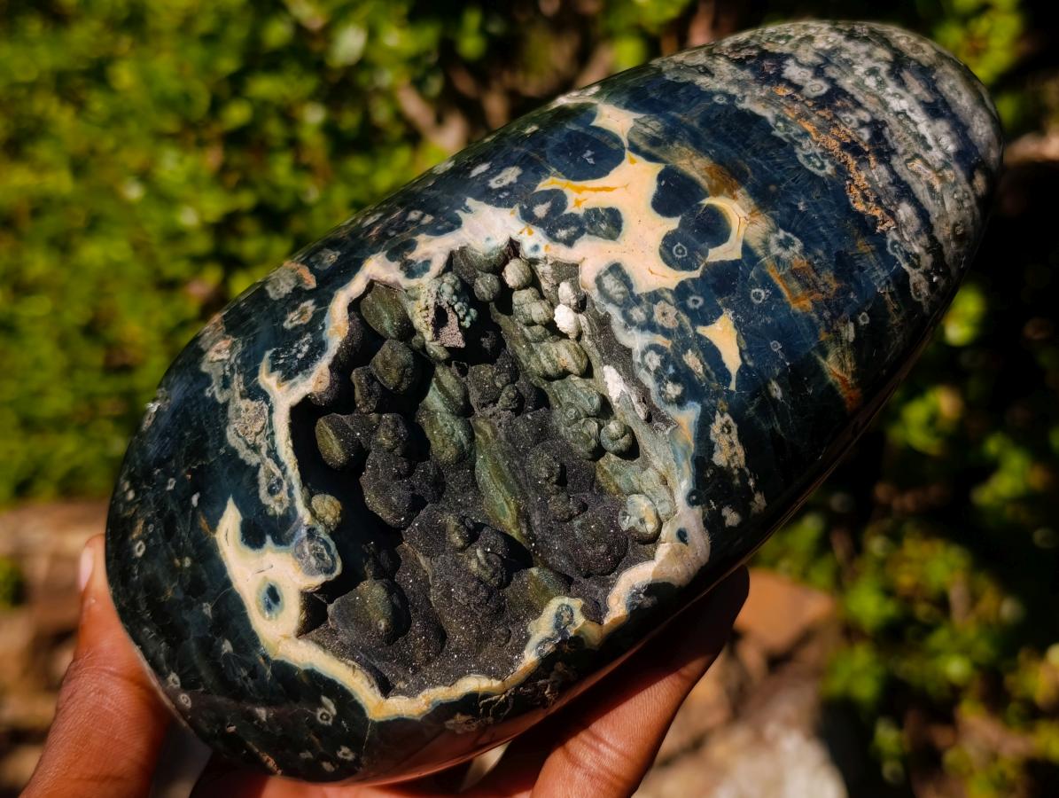 Polished Rare Orbicular Ocean Jasper Display Piece x 1 From Madagascar