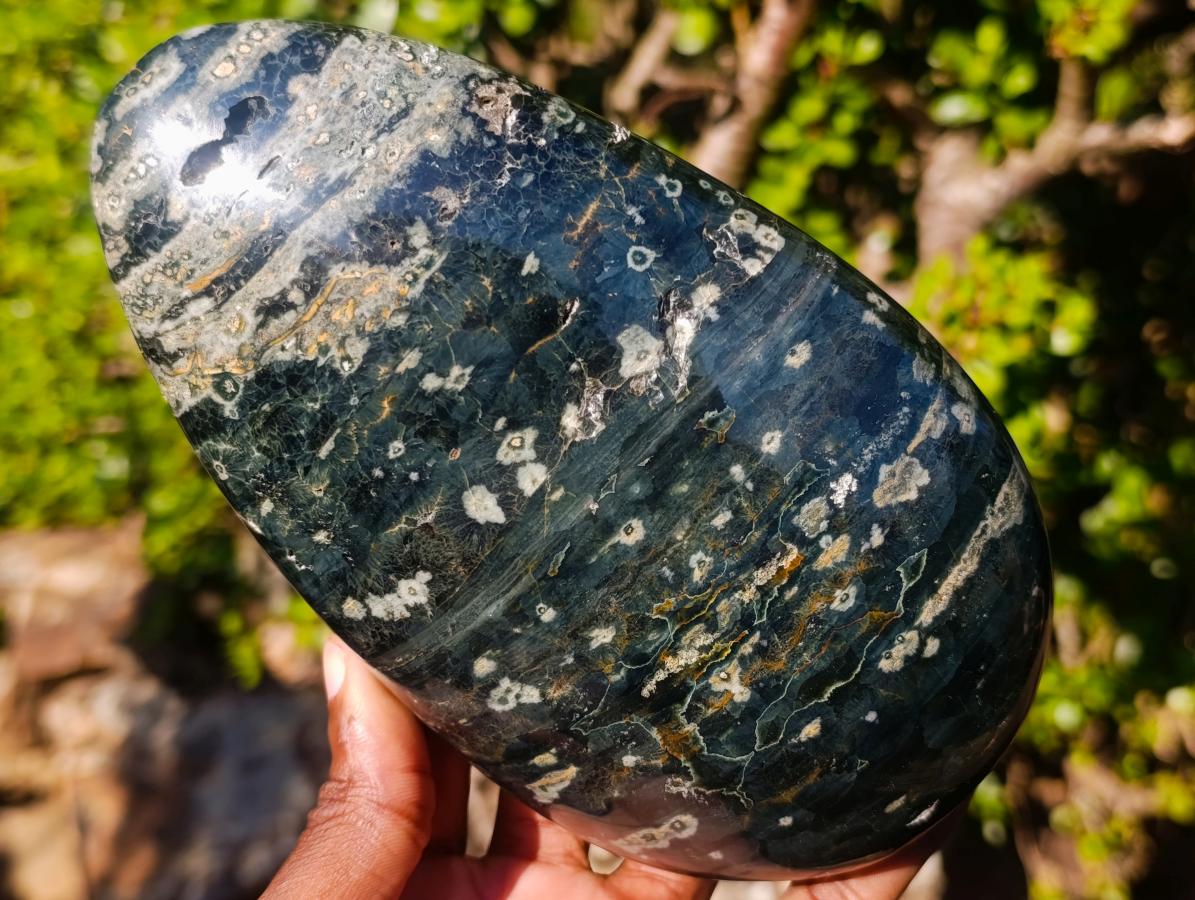 Polished Rare Orbicular Ocean Jasper Display Piece x 1 From Madagascar