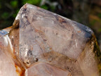 Polished Large Twin Sceptre Smokey Window Quartz Crystal with Enhydro x 1 From Akansobe, Madagascar