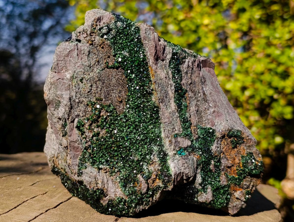 Natural Large Libethenite Crystals on Dolomite Matrix Specimen x 1 From Kolwezi, Congo