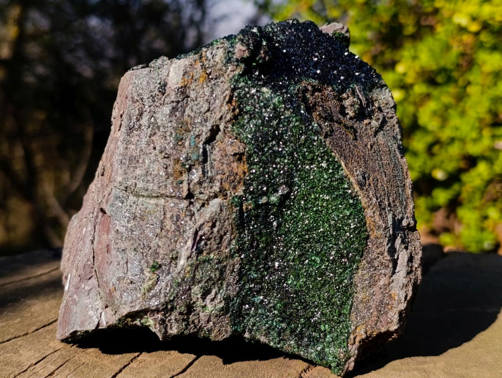 Natural Large Libethenite Crystals on Dolomite Matrix Specimen x 1 From Kolwezi, Congo