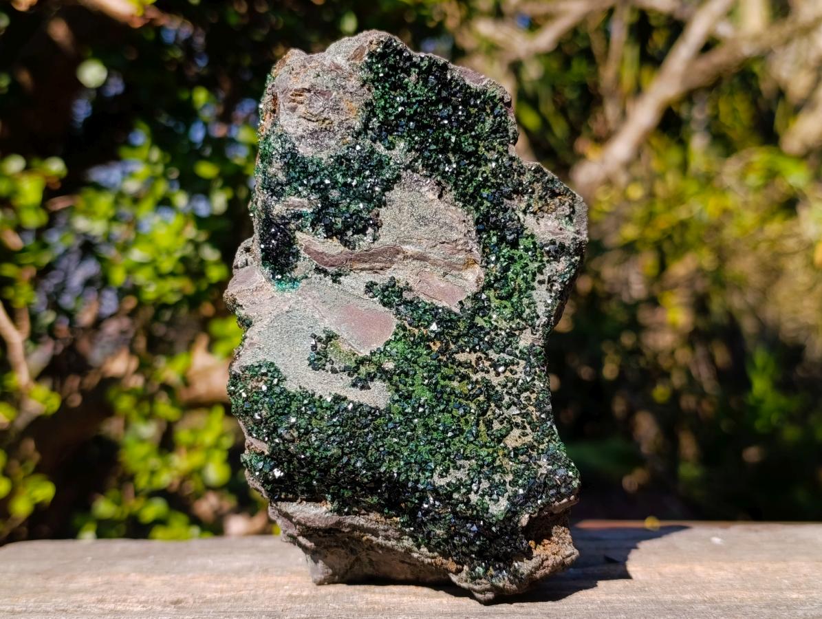 Natural Large Libethenite Crystals on Dolomite Matrix Specimen x 1 From Kolwezi, Congo