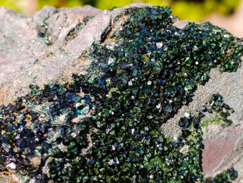 Natural Large Libethenite Crystals on Dolomite Matrix Specimen x 1 From Kolwezi, Congo