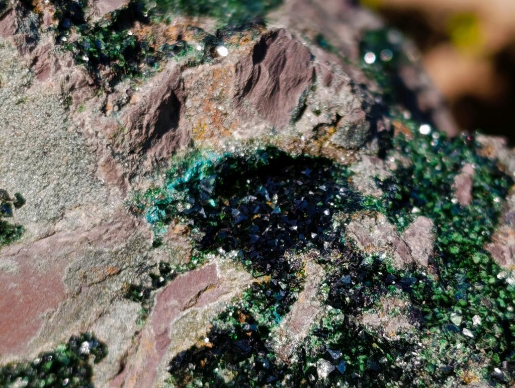 Natural Large Libethenite Crystals on Dolomite Matrix Specimen x 1 From Kolwezi, Congo
