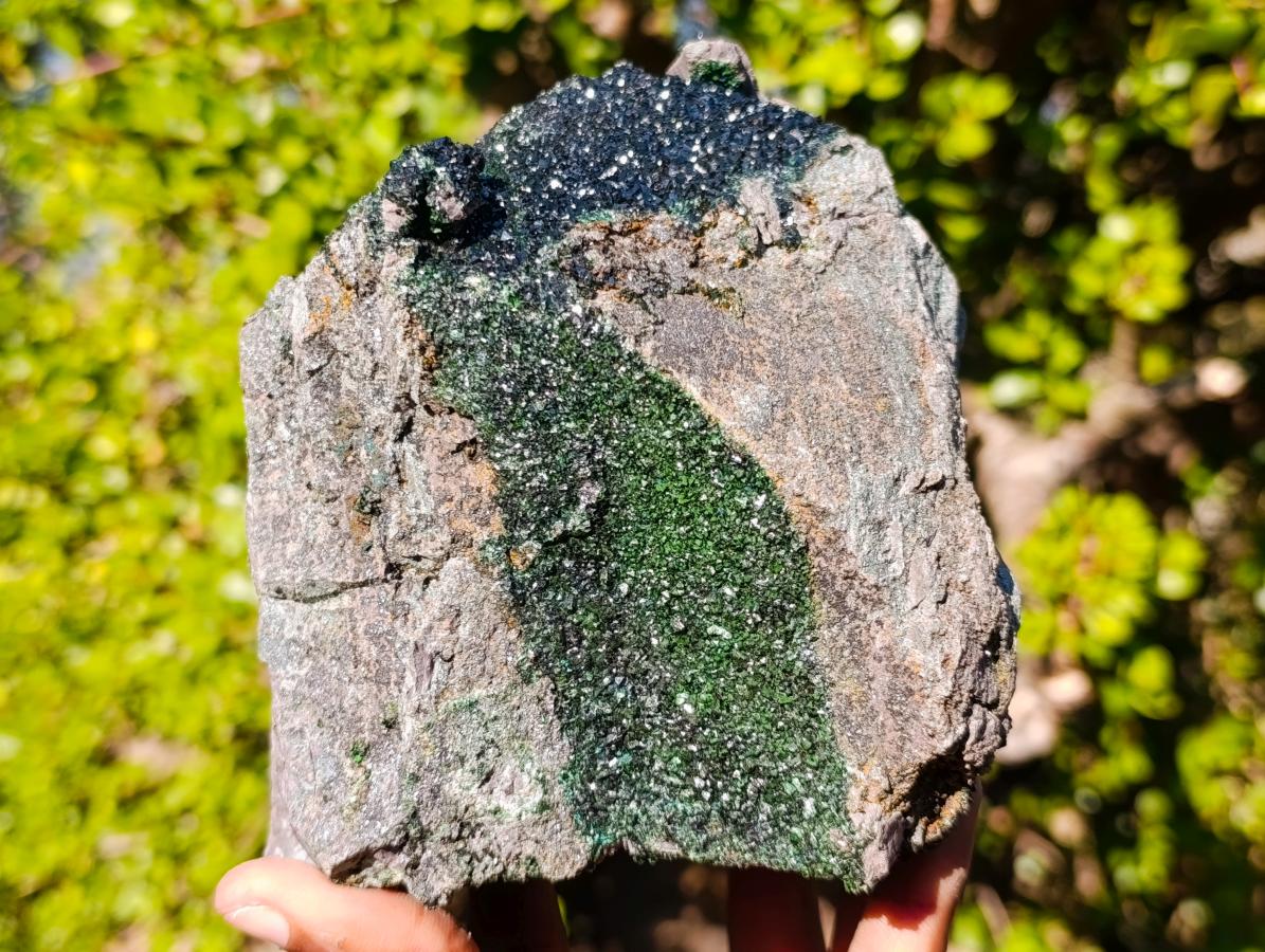 Natural Large Libethenite Crystals on Dolomite Matrix Specimen x 1 From Kolwezi, Congo