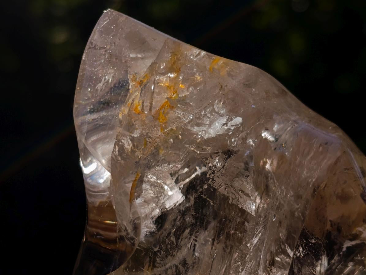 Polished Rock Crystal Flame Sculpture x 1 From Madagascar