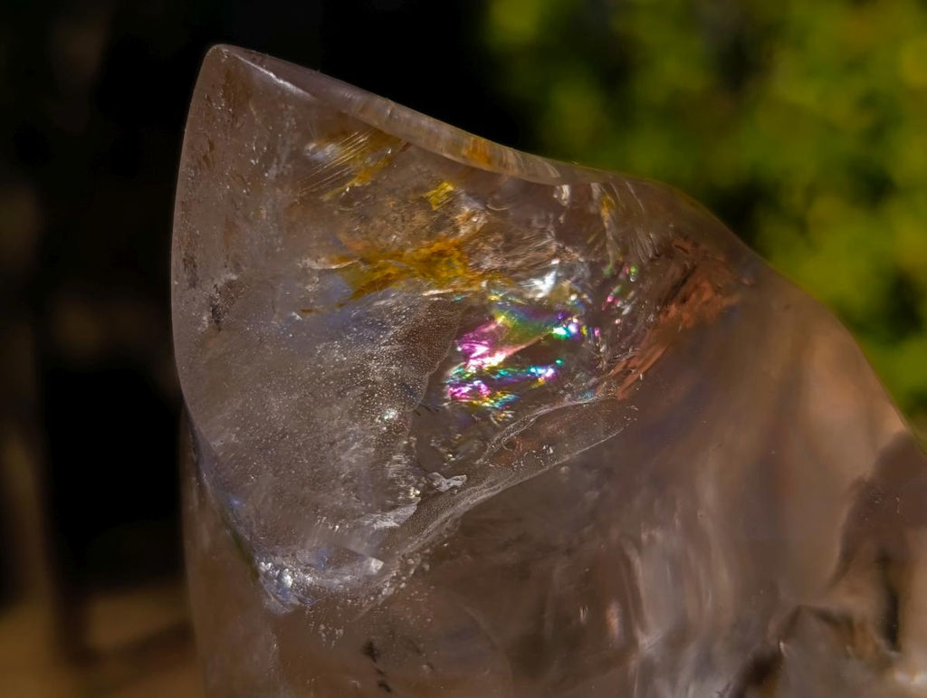 Polished Rock Crystal Flame Sculpture x 1 From Madagascar