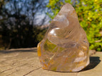 Polished Rock Crystal Flame Sculpture x 1 From Madagascar