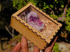 Natural Rare Hot Pink Spherocobaltite Specimen in Wooden Display Box x 1 From Mashamba West Mine, Congo