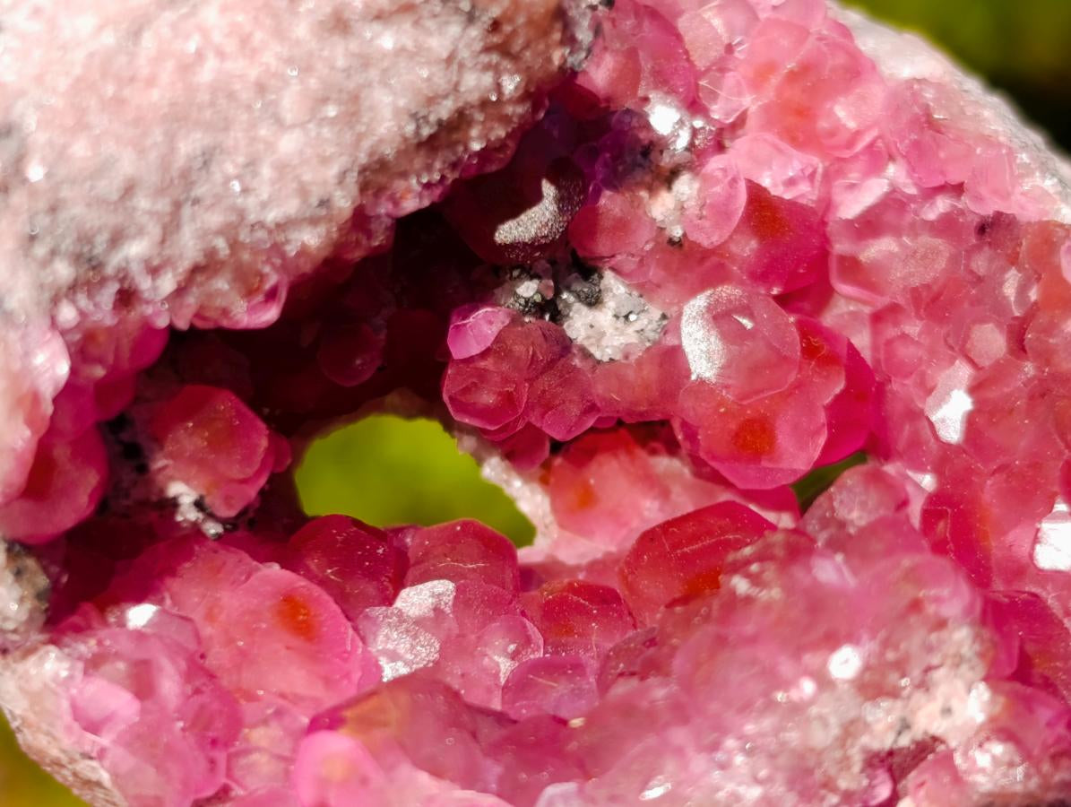 Natural Rare Hot Pink Spherocobaltite Specimen in Wooden Display Box x 1 From Mashamba West Mine, Congo