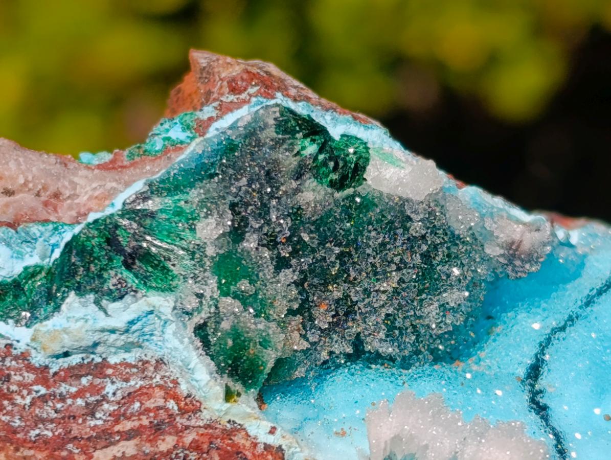 Natural Cabinet Size Drusy Coated Chrysocolla Specimen on Dolomite x 1 From Likasi, Congo