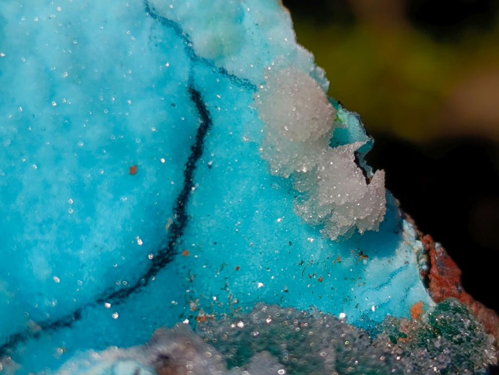 Natural Cabinet Size Drusy Coated Chrysocolla Specimen on Dolomite x 1 From Likasi, Congo