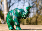 Hand Made Malachite Elephant Carving x 1 From Congo