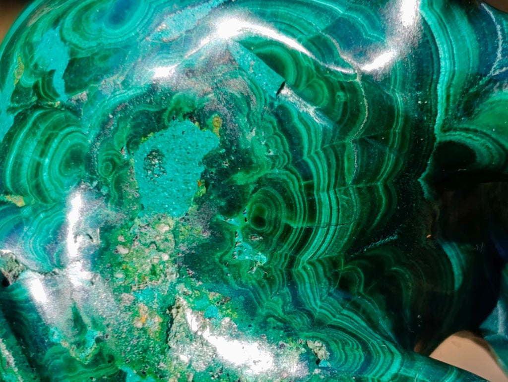 Hand Made Malachite Elephant Carving x 1 From Congo
