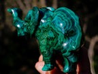 Hand Made Malachite Elephant Carving x 1 From Congo