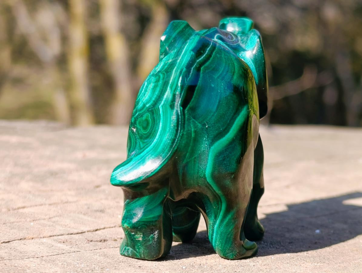 Hand Made Malachite Elephant Carving x 1 From Congo