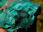 Natural Cabinet Size Tabular Barite and Malachite Specimen x 1 From Shinkolobwe mine, Congo