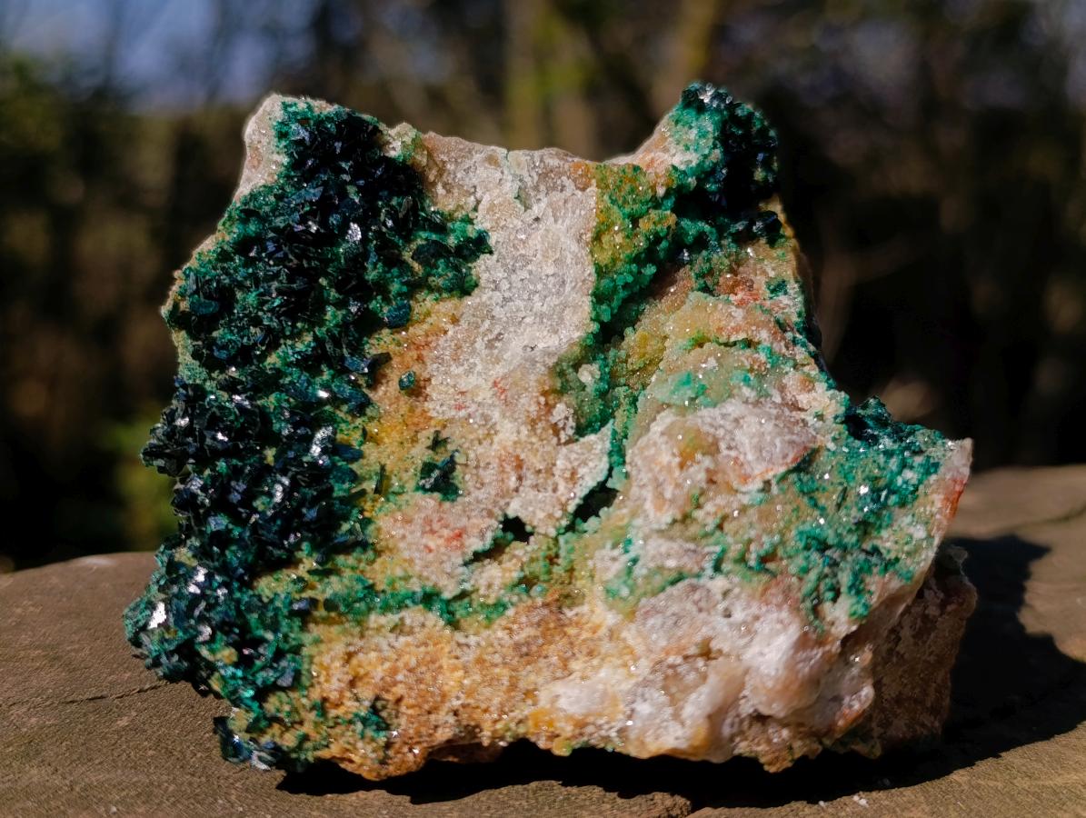 Natural Cabinet Size Rare Crystalline Malachite on Dolomite Specimen x 1 From Tenke Fungurume, Congo