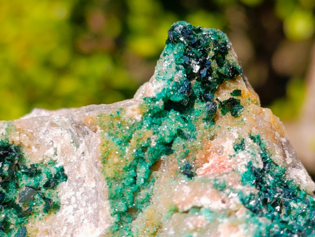 Natural Cabinet Size Rare Crystalline Malachite on Dolomite Specimen x 1 From Tenke Fungurume, Congo
