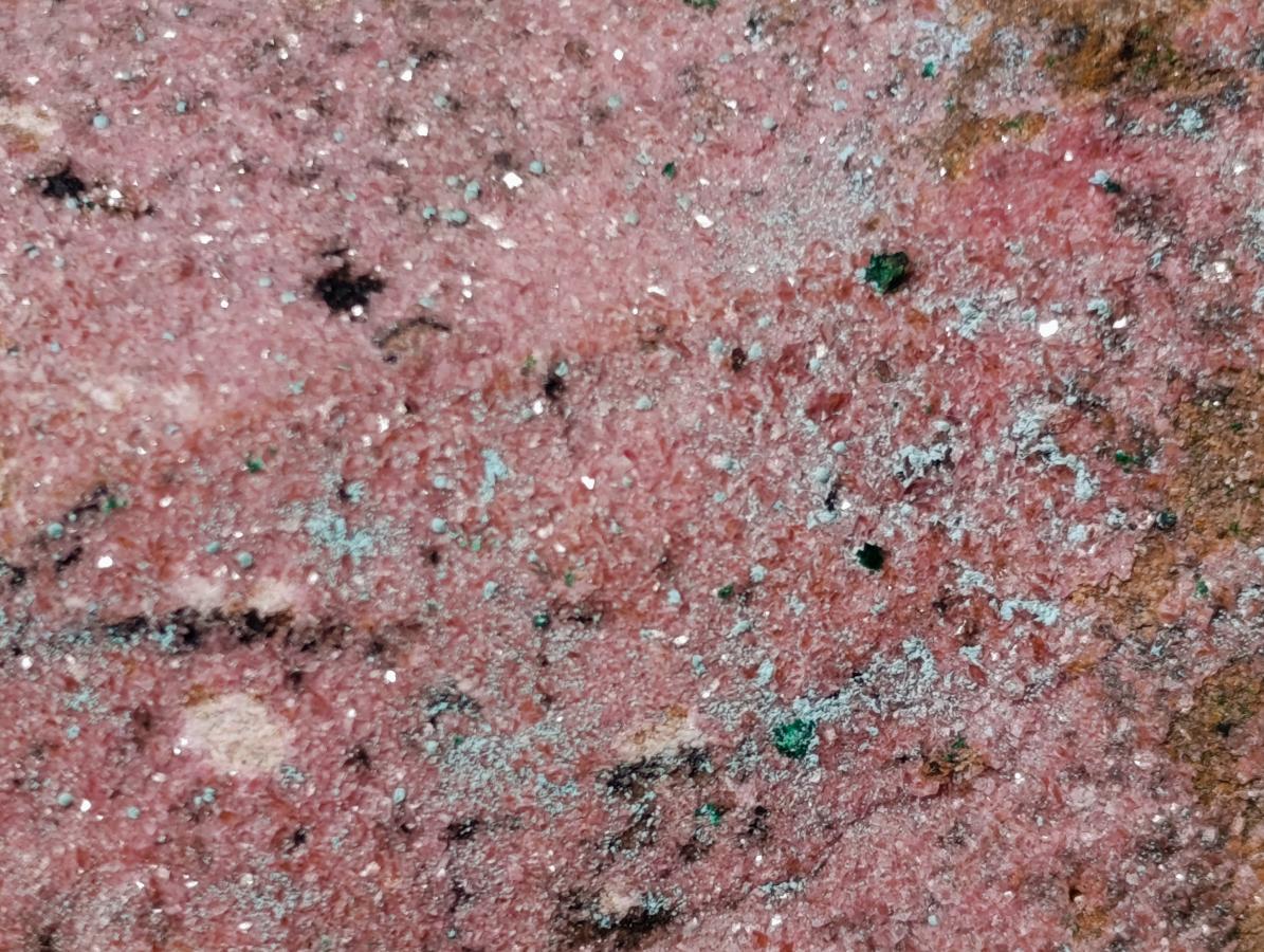 Natural Double Sided Drusy Chrysocolla and Cobaltian Dolomite Specimen x 1 From Likasi, Congo