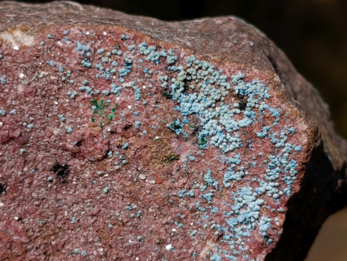 Natural Double Sided Drusy Chrysocolla and Cobaltian Dolomite Specimen x 1 From Likasi, Congo