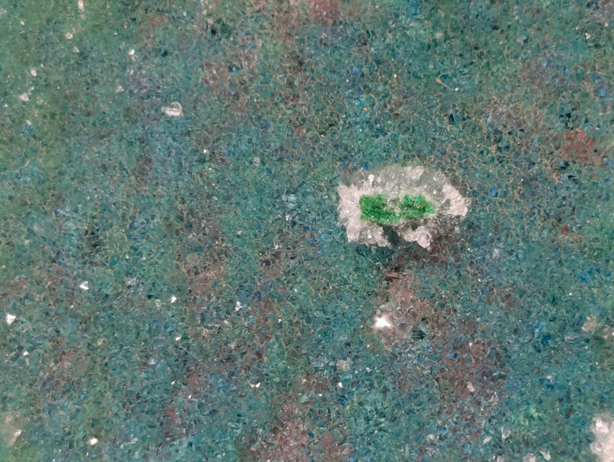 Natural Double Sided Drusy Chrysocolla and Cobaltian Dolomite Specimen x 1 From Likasi, Congo
